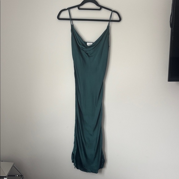 Wilfred Deep Teal Satin Cowl Neck dress size small - Picture 6 of 8